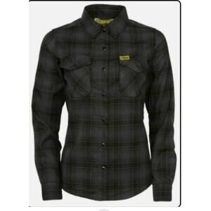 Dixxon Flannel Company The Raven Shirt Women's Sz M NWOT Black Grey Pearl Snap